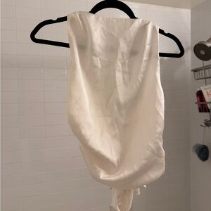 Zara White Satin Top